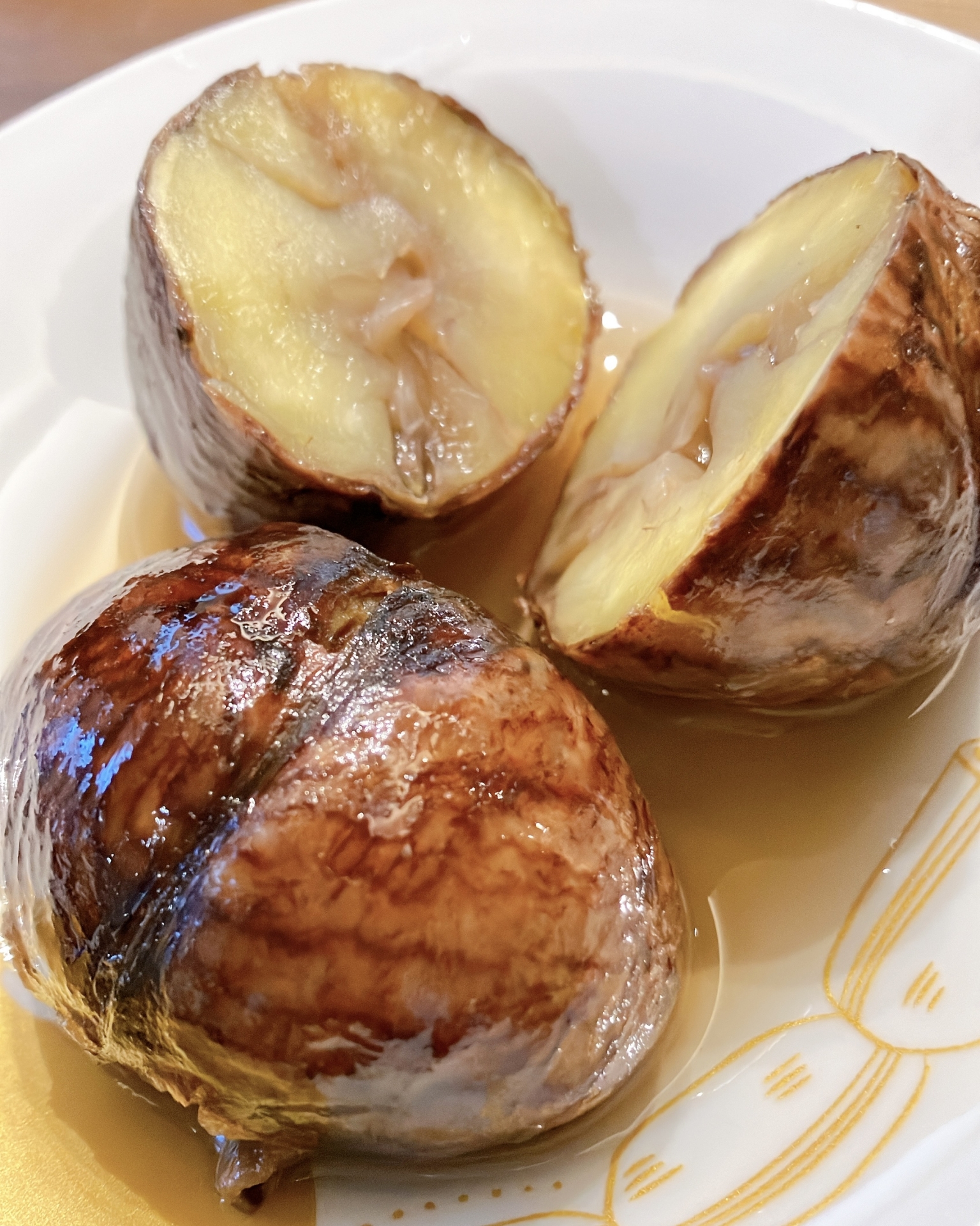 Chestnuts simmered in syrup, a traditional Japanese autumn sweet